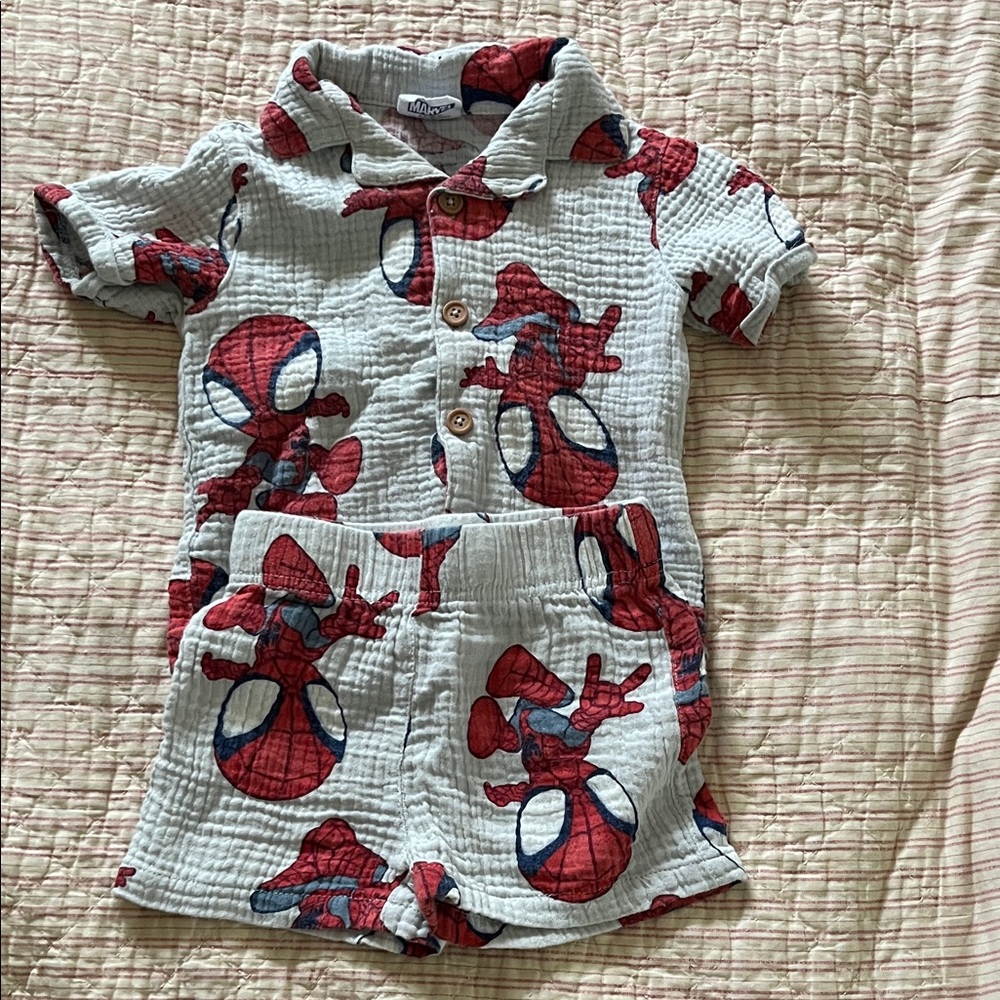 Kids Spider-Themed Shirt and Shorts Set